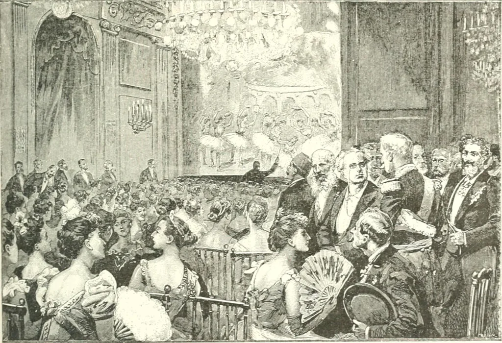 An illustration from XIXe [i.e. Dix-neuvième] siècle (en France); classes - moeurs - usages - costumes - inventions. Ouvrage illustré d'un front. chromotypographique, de 16 planches coloriées aux patrons, de 36 entetes et lettres ornées et de 487 gravures (dont 24 tirées hors texte) d'après les principaux artistes du siècle, 1893, leaf 310