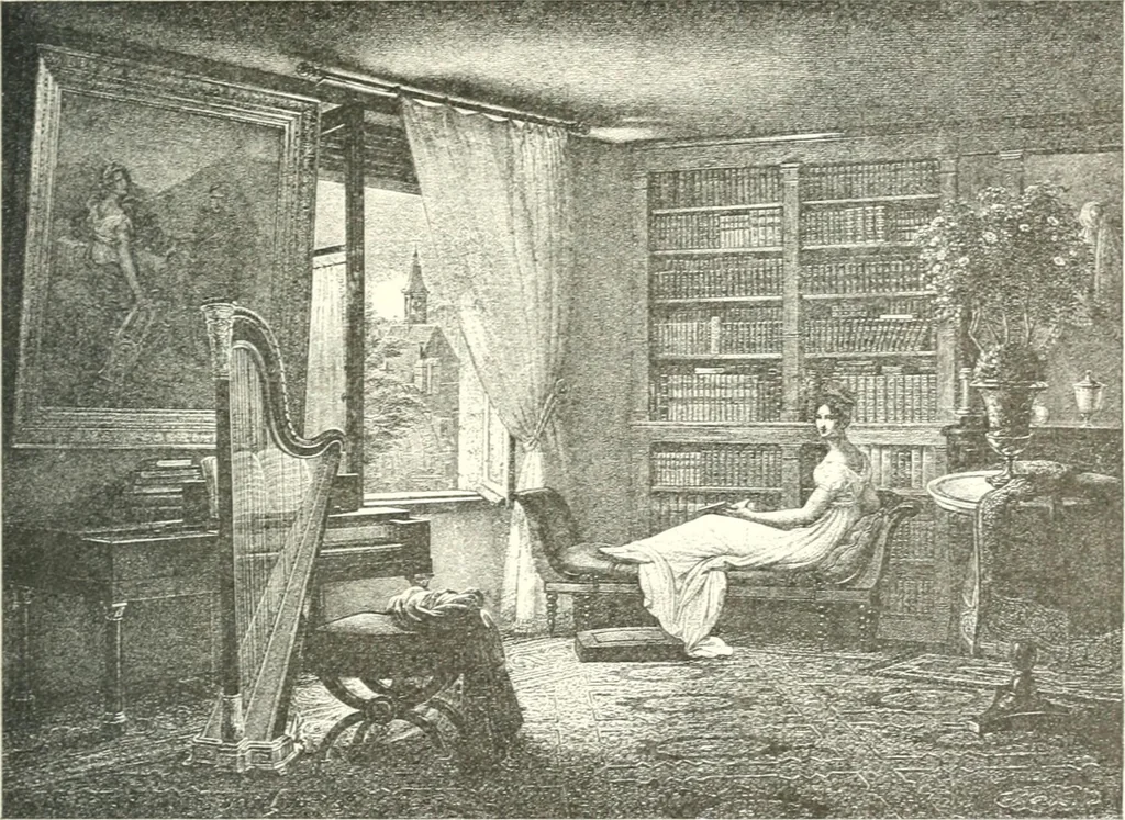 An illustration from XIXe [i.e. Dix-neuvième] siècle (en France); classes - moeurs - usages - costumes - inventions. Ouvrage illustré d'un front. chromotypographique, de 16 planches coloriées aux patrons, de 36 entetes et lettres ornées et de 487 gravures (dont 24 tirées hors texte) d'après les principaux artistes du siècle, 1893, leaf 316
