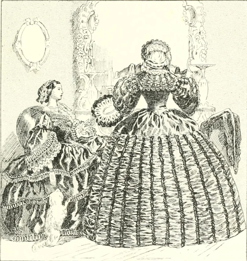 An illustration from XIXe [i.e. Dix-neuvième] siècle (en France); classes - moeurs - usages - costumes - inventions. Ouvrage illustré d'un front. chromotypographique, de 16 planches coloriées aux patrons, de 36 entetes et lettres ornées et de 487 gravures (dont 24 tirées hors texte) d'après les principaux artistes du siècle, 1893, leaf 376
