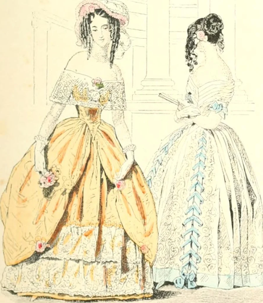 An illustration from XIXe [i.e. Dix-neuvième] siècle (en France); classes - moeurs - usages - costumes - inventions. Ouvrage illustré d'un front. chromotypographique, de 16 planches coloriées aux patrons, de 36 entetes et lettres ornées et de 487 gravures (dont 24 tirées hors texte) d'après les principaux artistes du siècle, 1893, leaf 382