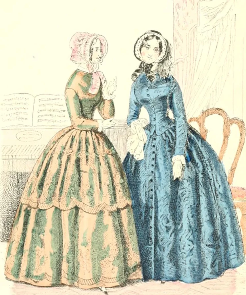 An illustration from XIXe [i.e. Dix-neuvième] siècle (en France); classes - moeurs - usages - costumes - inventions. Ouvrage illustré d'un front. chromotypographique, de 16 planches coloriées aux patrons, de 36 entetes et lettres ornées et de 487 gravures (dont 24 tirées hors texte) d'après les principaux artistes du siècle, 1893, leaf 382