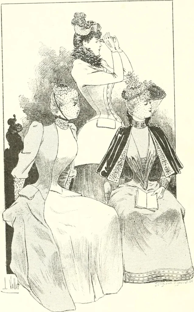 An illustration from XIXe [i.e. Dix-neuvième] siècle (en France); classes - moeurs - usages - costumes - inventions. Ouvrage illustré d'un front. chromotypographique, de 16 planches coloriées aux patrons, de 36 entetes et lettres ornées et de 487 gravures (dont 24 tirées hors texte) d'après les principaux artistes du siècle, 1893, leaf 387