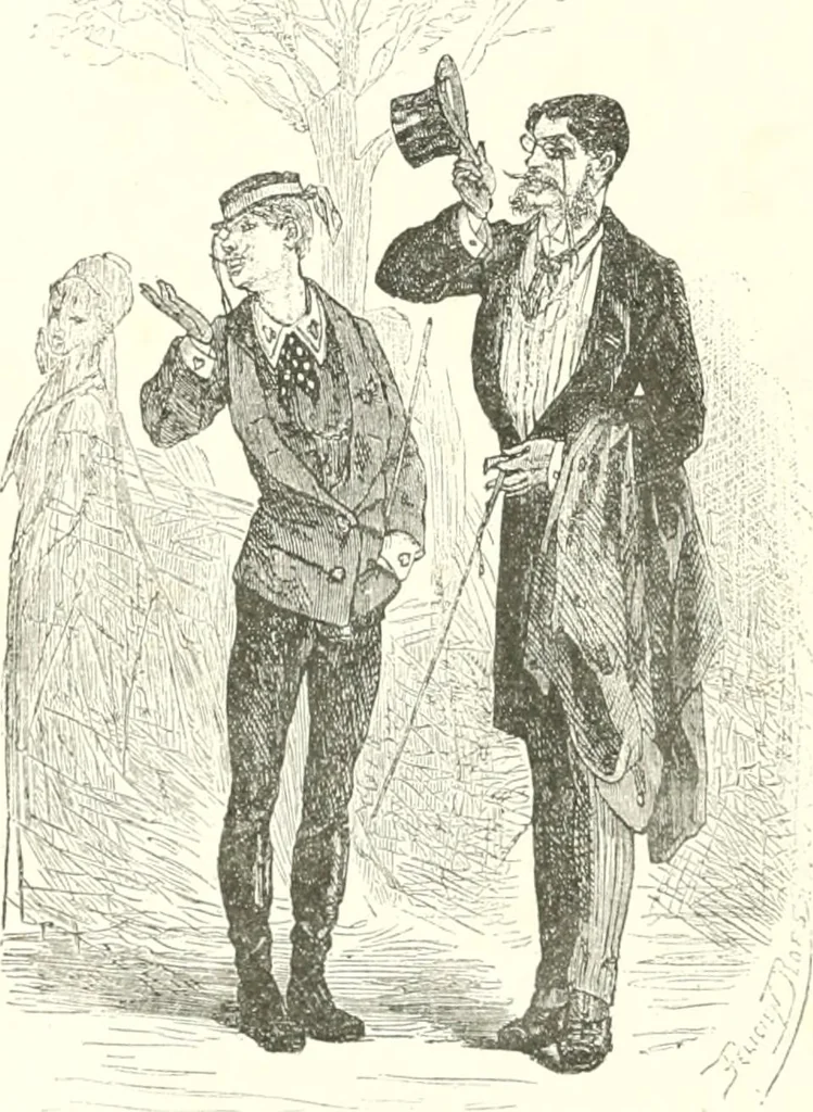 An illustration from XIXe [i.e. Dix-neuvième] siècle (en France); classes - moeurs - usages - costumes - inventions. Ouvrage illustré d'un front. chromotypographique, de 16 planches coloriées aux patrons, de 36 entetes et lettres ornées et de 487 gravures (dont 24 tirées hors texte) d'après les principaux artistes du siècle, 1893, leaf 391