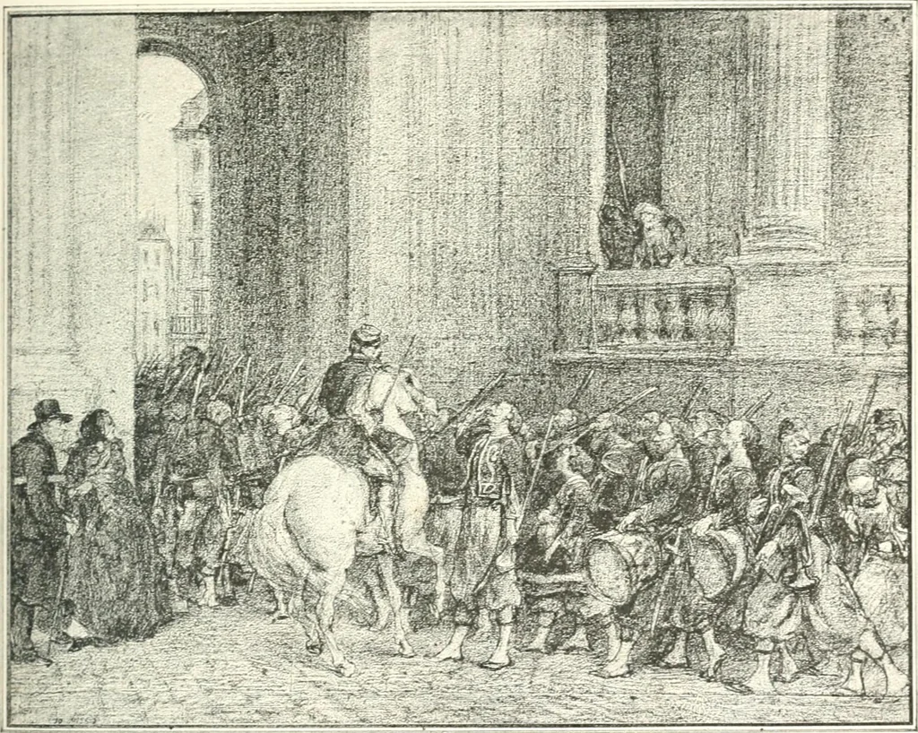 An illustration from XIXe [i.e. Dix-neuvième] siècle (en France); classes - moeurs - usages - costumes - inventions. Ouvrage illustré d'un front. chromotypographique, de 16 planches coloriées aux patrons, de 36 entetes et lettres ornées et de 487 gravures (dont 24 tirées hors texte) d'après les principaux artistes du siècle, 1893, leaf 418