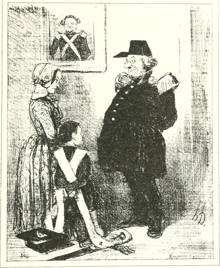 An illustration from XIXe [i.e. Dix-neuvième] siècle (en France); classes - moeurs - usages - costumes - inventions. Ouvrage illustré d'un front. chromotypographique, de 16 planches coloriées aux patrons, de 36 entetes et lettres ornées et de 487 gravures (dont 24 tirées hors texte) d'après les principaux artistes du siècle, 1893, leaf 422