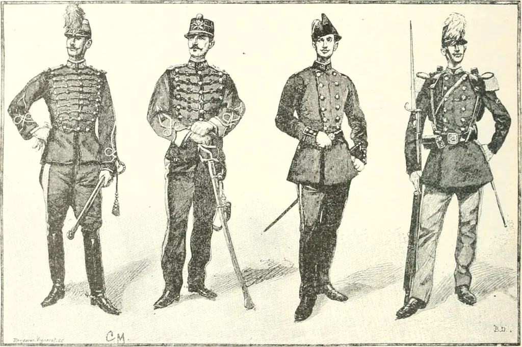 An illustration from XIXe [i.e. Dix-neuvième] siècle (en France); classes - moeurs - usages - costumes - inventions. Ouvrage illustré d'un front. chromotypographique, de 16 planches coloriées aux patrons, de 36 entetes et lettres ornées et de 487 gravures (dont 24 tirées hors texte) d'après les principaux artistes du siècle, 1893, leaf 447