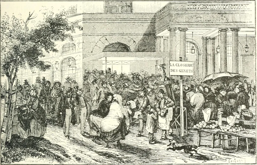 An illustration from XIXe [i.e. Dix-neuvième] siècle (en France); classes - moeurs - usages - costumes - inventions. Ouvrage illustré d'un front. chromotypographique, de 16 planches coloriées aux patrons, de 36 entetes et lettres ornées et de 487 gravures (dont 24 tirées hors texte) d'après les principaux artistes du siècle, 1893, leaf 460