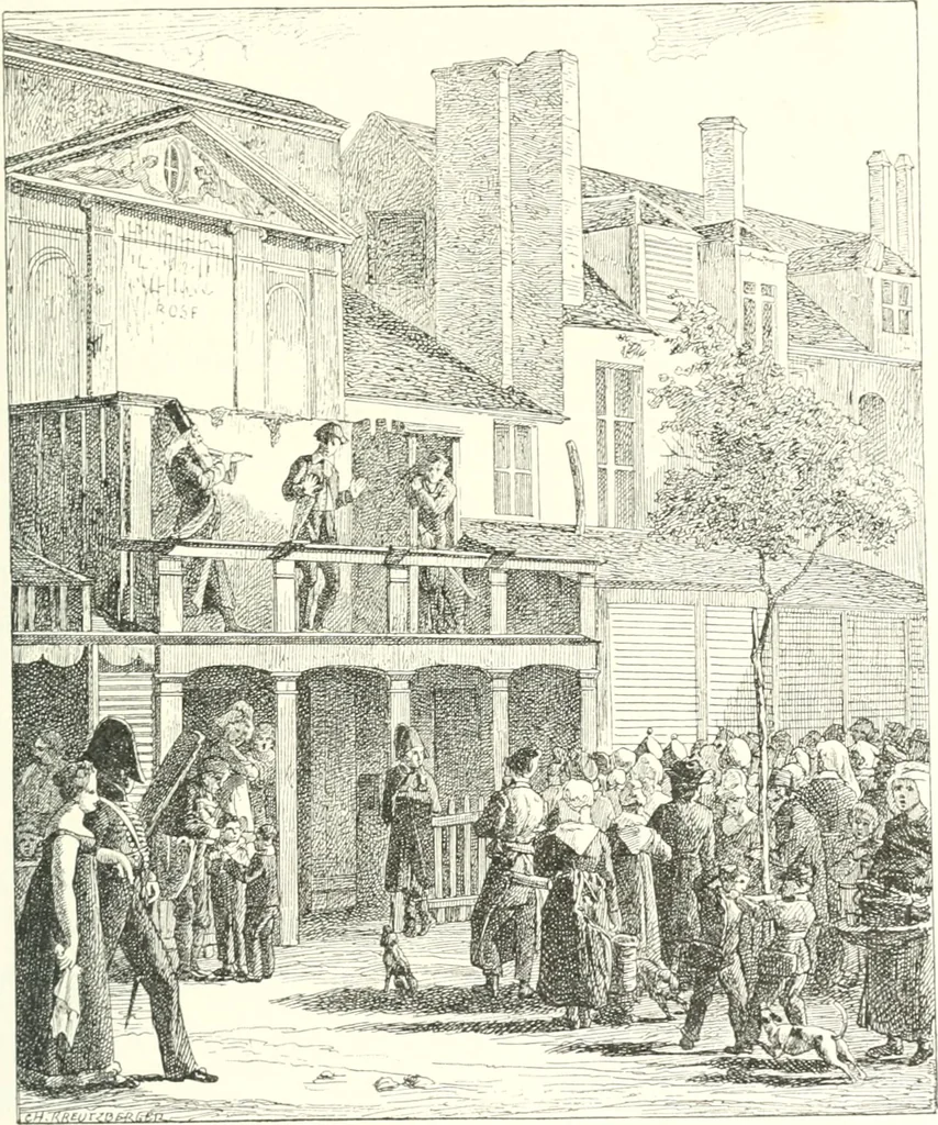 An illustration from XIXe [i.e. Dix-neuvième] siècle (en France); classes - moeurs - usages - costumes - inventions. Ouvrage illustré d'un front. chromotypographique, de 16 planches coloriées aux patrons, de 36 entetes et lettres ornées et de 487 gravures (dont 24 tirées hors texte) d'après les principaux artistes du siècle, 1893, leaf 472