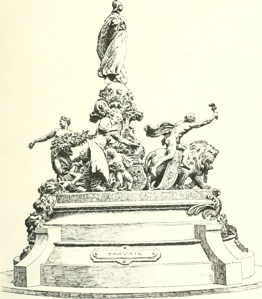 An illustration from XIXe [i.e. Dix-neuvième] siècle (en France); classes - moeurs - usages - costumes - inventions. Ouvrage illustré d'un front. chromotypographique, de 16 planches coloriées aux patrons, de 36 entetes et lettres ornées et de 487 gravures (dont 24 tirées hors texte) d'après les principaux artistes du siècle, 1893, leaf 48