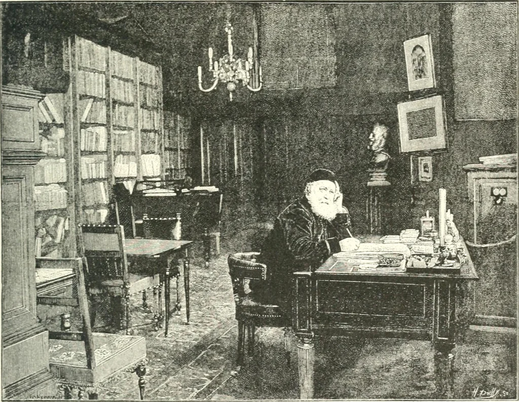 An illustration from XIXe [i.e. Dix-neuvième] siècle (en France); classes - moeurs - usages - costumes - inventions. Ouvrage illustré d'un front. chromotypographique, de 16 planches coloriées aux patrons, de 36 entetes et lettres ornées et de 487 gravures (dont 24 tirées hors texte) d'après les principaux artistes du siècle, 1893, leaf 506