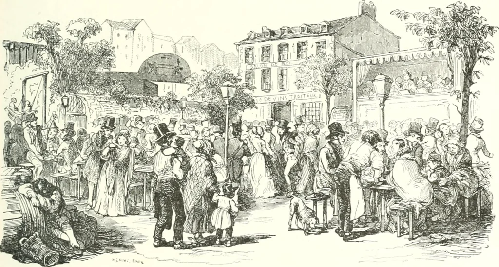 An illustration from XIXe [i.e. Dix-neuvième] siècle (en France); classes - moeurs - usages - costumes - inventions. Ouvrage illustré d'un front. chromotypographique, de 16 planches coloriées aux patrons, de 36 entetes et lettres ornées et de 487 gravures (dont 24 tirées hors texte) d'après les principaux artistes du siècle, 1893, leaf 536