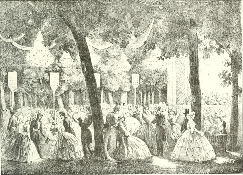 An illustration from XIXe [i.e. Dix-neuvième] siècle (en France); classes - moeurs - usages - costumes - inventions. Ouvrage illustré d'un front. chromotypographique, de 16 planches coloriées aux patrons, de 36 entetes et lettres ornées et de 487 gravures (dont 24 tirées hors texte) d'après les principaux artistes du siècle, 1893, leaf 538