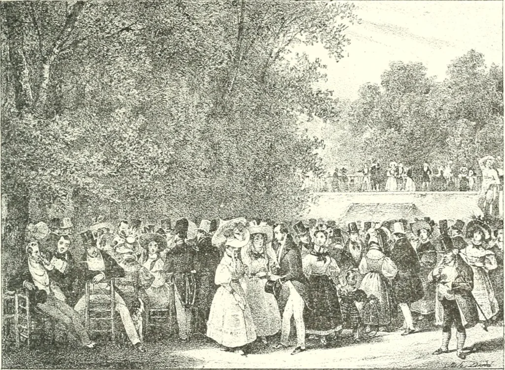 An illustration from XIXe [i.e. Dix-neuvième] siècle (en France); classes - moeurs - usages - costumes - inventions. Ouvrage illustré d'un front. chromotypographique, de 16 planches coloriées aux patrons, de 36 entetes et lettres ornées et de 487 gravures (dont 24 tirées hors texte) d'après les principaux artistes du siècle, 1893, leaf 540