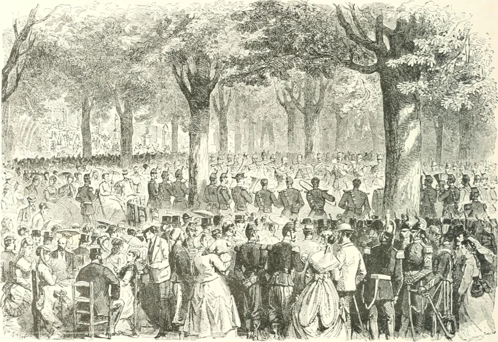 An illustration from XIXe [i.e. Dix-neuvième] siècle (en France); classes - moeurs - usages - costumes - inventions. Ouvrage illustré d'un front. chromotypographique, de 16 planches coloriées aux patrons, de 36 entetes et lettres ornées et de 487 gravures (dont 24 tirées hors texte) d'après les principaux artistes du siècle, 1893, leaf 541
