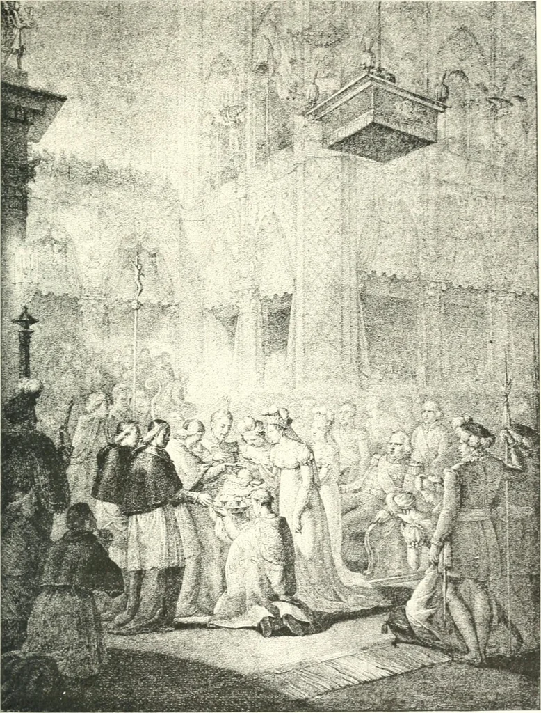 An illustration from XIXe [i.e. Dix-neuvième] siècle (en France); classes - moeurs - usages - costumes - inventions. Ouvrage illustré d'un front. chromotypographique, de 16 planches coloriées aux patrons, de 36 entetes et lettres ornées et de 487 gravures (dont 24 tirées hors texte) d'après les principaux artistes du siècle, 1893, leaf 584