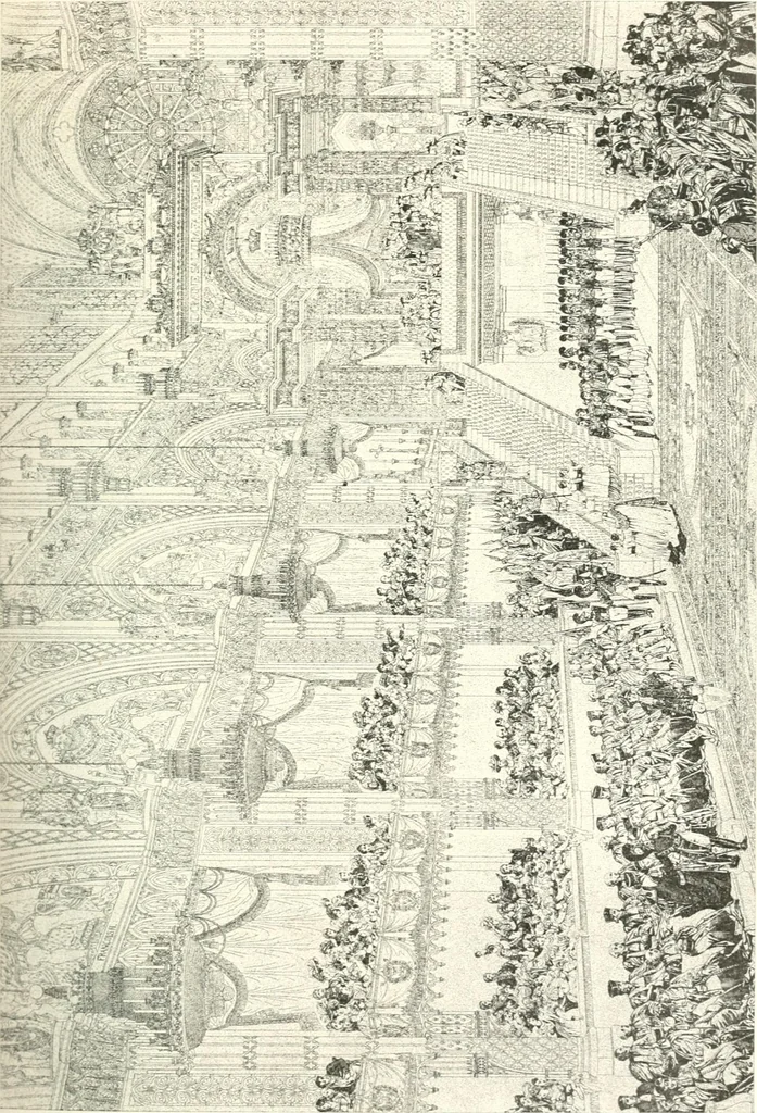 An illustration from XIXe [i.e. Dix-neuvième] siècle (en France); classes - moeurs - usages - costumes - inventions. Ouvrage illustré d'un front. chromotypographique, de 16 planches coloriées aux patrons, de 36 entetes et lettres ornées et de 487 gravures (dont 24 tirées hors texte) d'après les principaux artistes du siècle, 1893, leaf 590