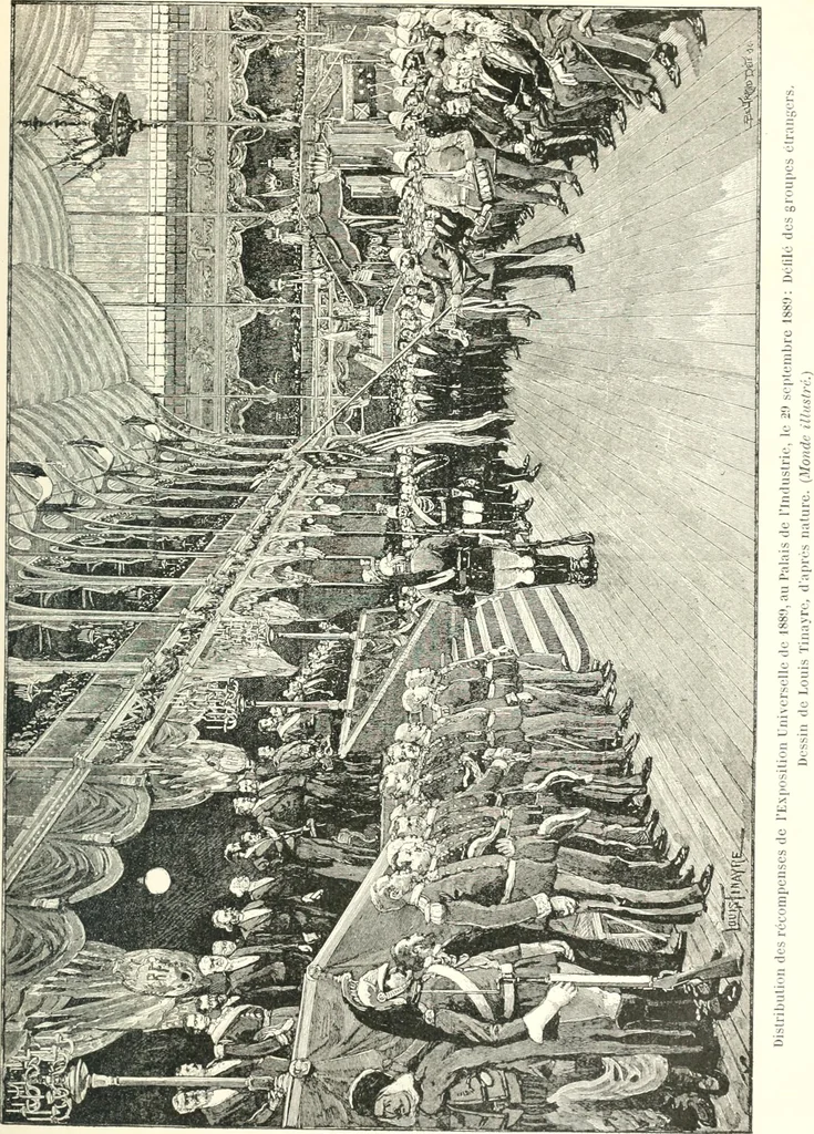 An illustration from XIXe [i.e. Dix-neuvième] siècle (en France); classes - moeurs - usages - costumes - inventions. Ouvrage illustré d'un front. chromotypographique, de 16 planches coloriées aux patrons, de 36 entetes et lettres ornées et de 487 gravures (dont 24 tirées hors texte) d'après les principaux artistes du siècle, 1893, leaf 602