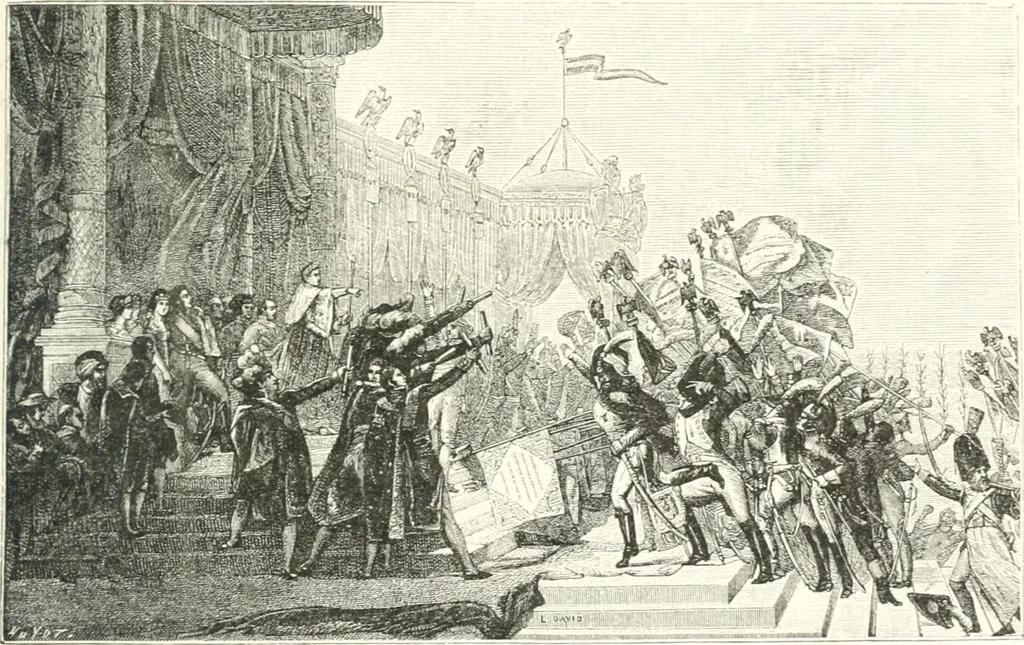 An illustration from XIXe [i.e. Dix-neuvième] siècle (en France); classes - moeurs - usages - costumes - inventions. Ouvrage illustré d'un front. chromotypographique, de 16 planches coloriées aux patrons, de 36 entetes et lettres ornées et de 487 gravures (dont 24 tirées hors texte) d'après les principaux artistes du siècle, 1893, leaf 604