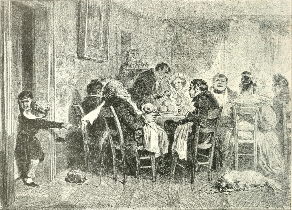 An illustration from XIXe [i.e. Dix-neuvième] siècle (en France); classes - moeurs - usages - costumes - inventions. Ouvrage illustré d'un front. chromotypographique, de 16 planches coloriées aux patrons, de 36 entetes et lettres ornées et de 487 gravures (dont 24 tirées hors texte) d'après les principaux artistes du siècle, 1893, leaf 617