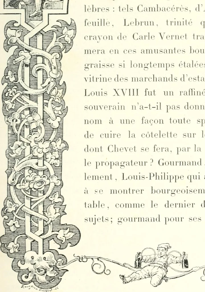 An illustration from XIXe [i.e. Dix-neuvième] siècle (en France); classes - moeurs - usages - costumes - inventions. Ouvrage illustré d'un front. chromotypographique, de 16 planches coloriées aux patrons, de 36 entetes et lettres ornées et de 487 gravures (dont 24 tirées hors texte) d'après les principaux artistes du siècle, 1893, leaf 618