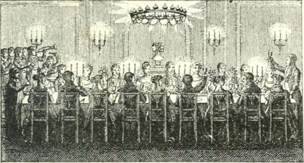 An illustration from XIXe [i.e. Dix-neuvième] siècle (en France); classes - moeurs - usages - costumes - inventions. Ouvrage illustré d'un front. chromotypographique, de 16 planches coloriées aux patrons, de 36 entetes et lettres ornées et de 487 gravures (dont 24 tirées hors texte) d'après les principaux artistes du siècle, 1893, leaf 620