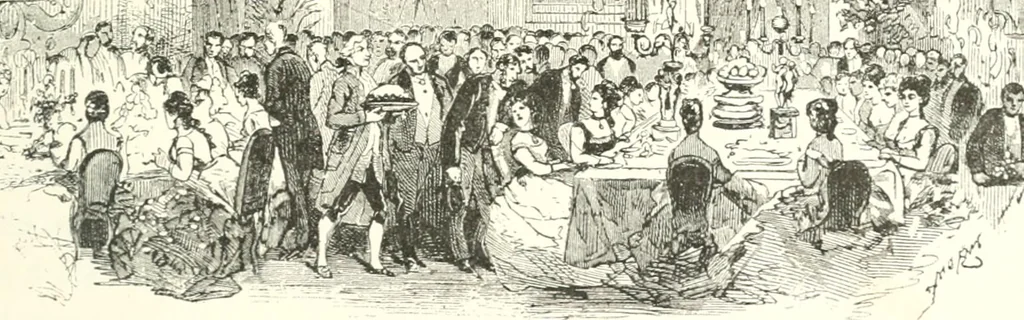 An illustration from XIXe [i.e. Dix-neuvième] siècle (en France); classes - moeurs - usages - costumes - inventions. Ouvrage illustré d'un front. chromotypographique, de 16 planches coloriées aux patrons, de 36 entetes et lettres ornées et de 487 gravures (dont 24 tirées hors texte) d'après les principaux artistes du siècle, 1893, leaf 622