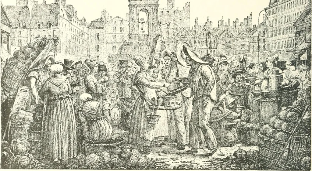 An illustration from XIXe [i.e. Dix-neuvième] siècle (en France); classes - moeurs - usages - costumes - inventions. Ouvrage illustré d'un front. chromotypographique, de 16 planches coloriées aux patrons, de 36 entetes et lettres ornées et de 487 gravures (dont 24 tirées hors texte) d'après les principaux artistes du siècle, 1893, leaf 629