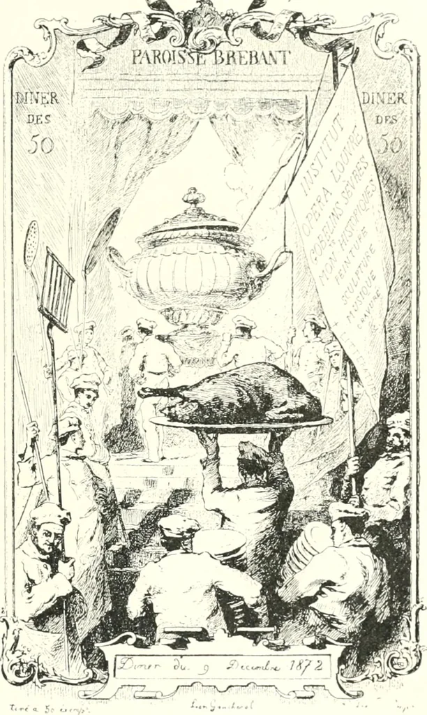 An illustration from XIXe [i.e. Dix-neuvième] siècle (en France); classes - moeurs - usages - costumes - inventions. Ouvrage illustré d'un front. chromotypographique, de 16 planches coloriées aux patrons, de 36 entetes et lettres ornées et de 487 gravures (dont 24 tirées hors texte) d'après les principaux artistes du siècle, 1893, leaf 640