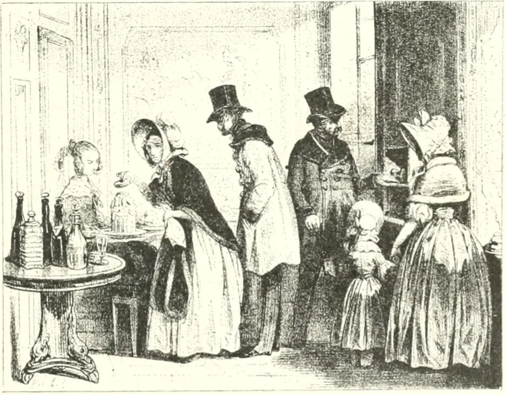An illustration from XIXe [i.e. Dix-neuvième] siècle (en France); classes - moeurs - usages - costumes - inventions. Ouvrage illustré d'un front. chromotypographique, de 16 planches coloriées aux patrons, de 36 entetes et lettres ornées et de 487 gravures (dont 24 tirées hors texte) d'après les principaux artistes du siècle, 1893, leaf 642