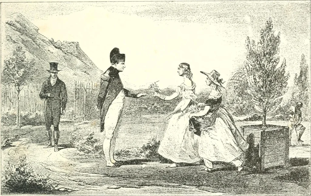 An illustration from XIXe [i.e. Dix-neuvième] siècle (en France); classes - moeurs - usages - costumes - inventions. Ouvrage illustré d'un front. chromotypographique, de 16 planches coloriées aux patrons, de 36 entetes et lettres ornées et de 487 gravures (dont 24 tirées hors texte) d'après les principaux artistes du siècle, 1893, leaf 66