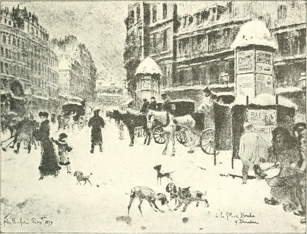 An illustration from XIXe [i.e. Dix-neuvième] siècle (en France); classes - moeurs - usages - costumes - inventions. Ouvrage illustré d'un front. chromotypographique, de 16 planches coloriées aux patrons, de 36 entetes et lettres ornées et de 487 gravures (dont 24 tirées hors texte) d'après les principaux artistes du siècle, 1893, leaf 686
