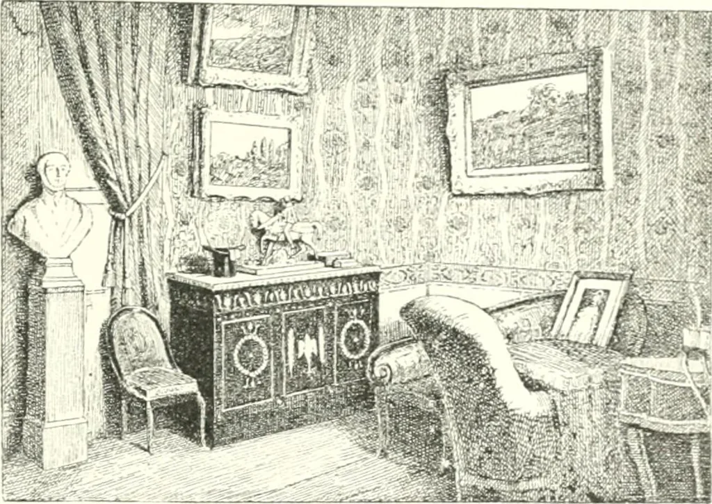 An illustration from XIXe [i.e. Dix-neuvième] siècle (en France); classes - moeurs - usages - costumes - inventions. Ouvrage illustré d'un front. chromotypographique, de 16 planches coloriées aux patrons, de 36 entetes et lettres ornées et de 487 gravures (dont 24 tirées hors texte) d'après les principaux artistes du siècle, 1893, leaf 714