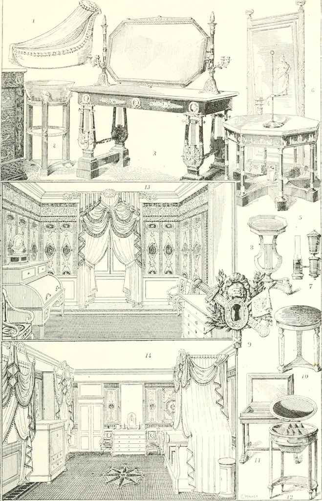 An illustration from XIXe [i.e. Dix-neuvième] siècle (en France); classes - moeurs - usages - costumes - inventions. Ouvrage illustré d'un front. chromotypographique, de 16 planches coloriées aux patrons, de 36 entetes et lettres ornées et de 487 gravures (dont 24 tirées hors texte) d'après les principaux artistes du siècle, 1893, leaf 720