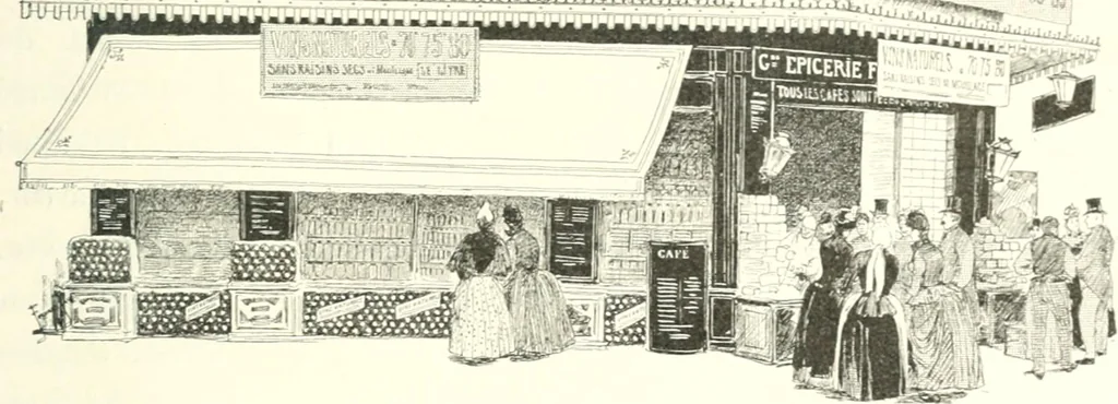 An illustration from XIXe [i.e. Dix-neuvième] siècle (en France); classes - moeurs - usages - costumes - inventions. Ouvrage illustré d'un front. chromotypographique, de 16 planches coloriées aux patrons, de 36 entetes et lettres ornées et de 487 gravures (dont 24 tirées hors texte) d'après les principaux artistes du siècle, 1893, leaf 738