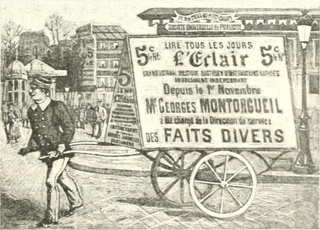 An illustration from XIXe [i.e. Dix-neuvième] siècle (en France); classes - moeurs - usages - costumes - inventions. Ouvrage illustré d'un front. chromotypographique, de 16 planches coloriées aux patrons, de 36 entetes et lettres ornées et de 487 gravures (dont 24 tirées hors texte) d'après les principaux artistes du siècle, 1893, leaf 740