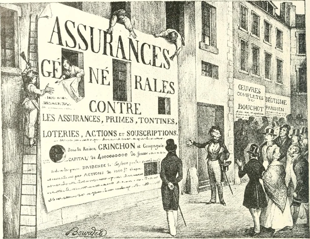 An illustration from XIXe [i.e. Dix-neuvième] siècle (en France); classes - moeurs - usages - costumes - inventions. Ouvrage illustré d'un front. chromotypographique, de 16 planches coloriées aux patrons, de 36 entetes et lettres ornées et de 487 gravures (dont 24 tirées hors texte) d'après les principaux artistes du siècle, 1893, leaf 741