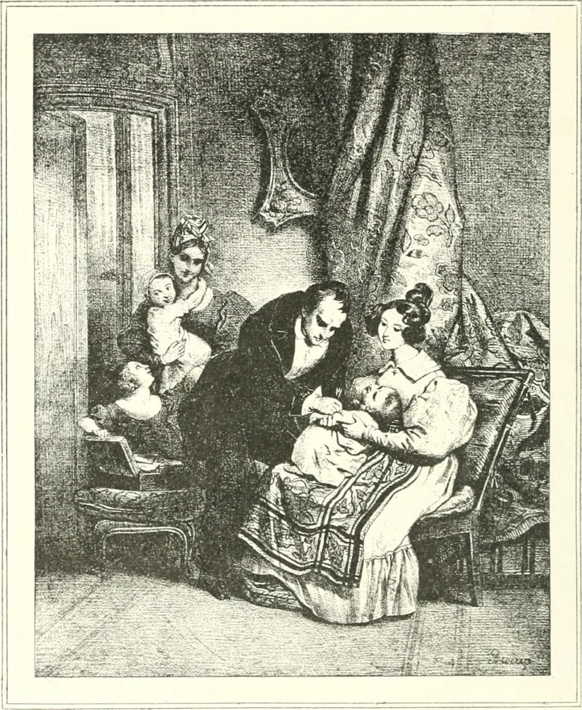 An illustration from XIXe [i.e. Dix-neuvième] siècle (en France); classes - moeurs - usages - costumes - inventions. Ouvrage illustré d'un front. chromotypographique, de 16 planches coloriées aux patrons, de 36 entetes et lettres ornées et de 487 gravures (dont 24 tirées hors texte) d'après les principaux artistes du siècle, 1893, leaf 773