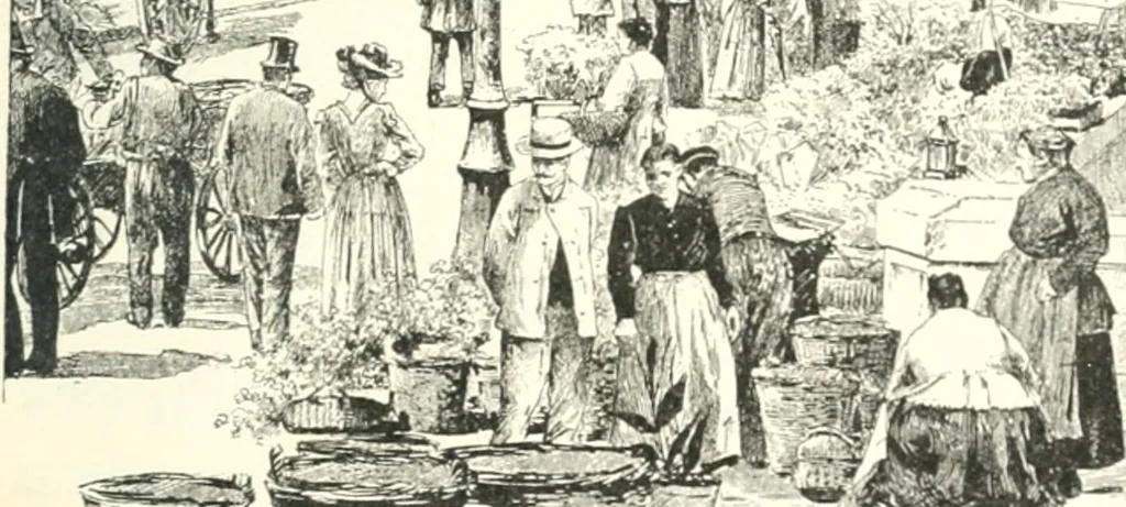 An illustration from XIXe [i.e. Dix-neuvième] siècle (en France); classes - moeurs - usages - costumes - inventions. Ouvrage illustré d'un front. chromotypographique, de 16 planches coloriées aux patrons, de 36 entetes et lettres ornées et de 487 gravures (dont 24 tirées hors texte) d'après les principaux artistes du siècle, 1893, leaf 792