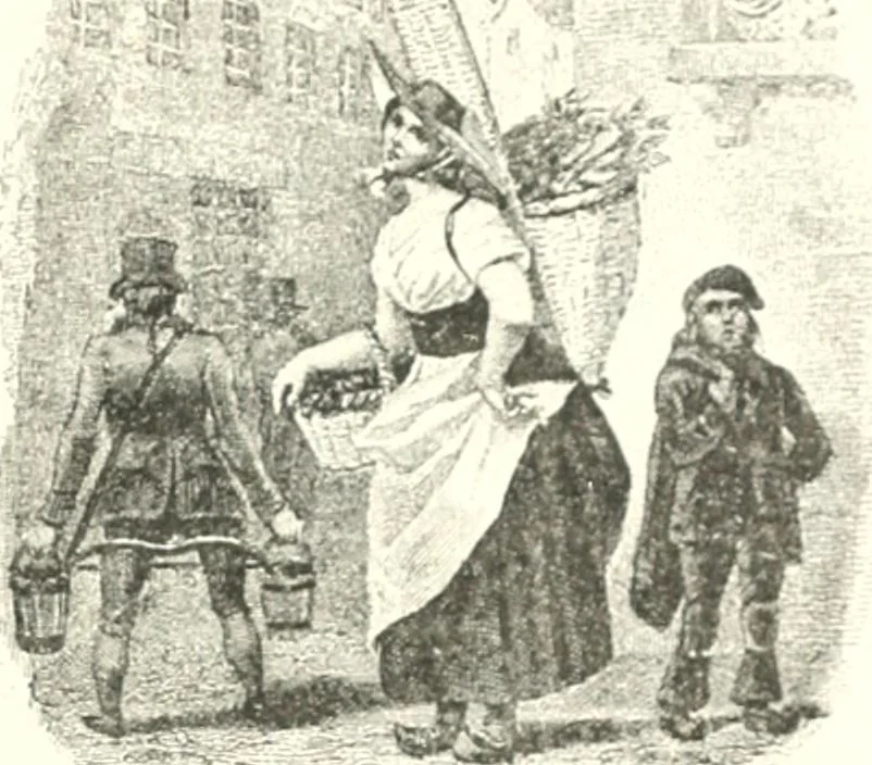 An illustration from XIXe [i.e. Dix-neuvième] siècle (en France); classes - moeurs - usages - costumes - inventions. Ouvrage illustré d'un front. chromotypographique, de 16 planches coloriées aux patrons, de 36 entetes et lettres ornées et de 487 gravures (dont 24 tirées hors texte) d'après les principaux artistes du siècle, 1893, leaf 806