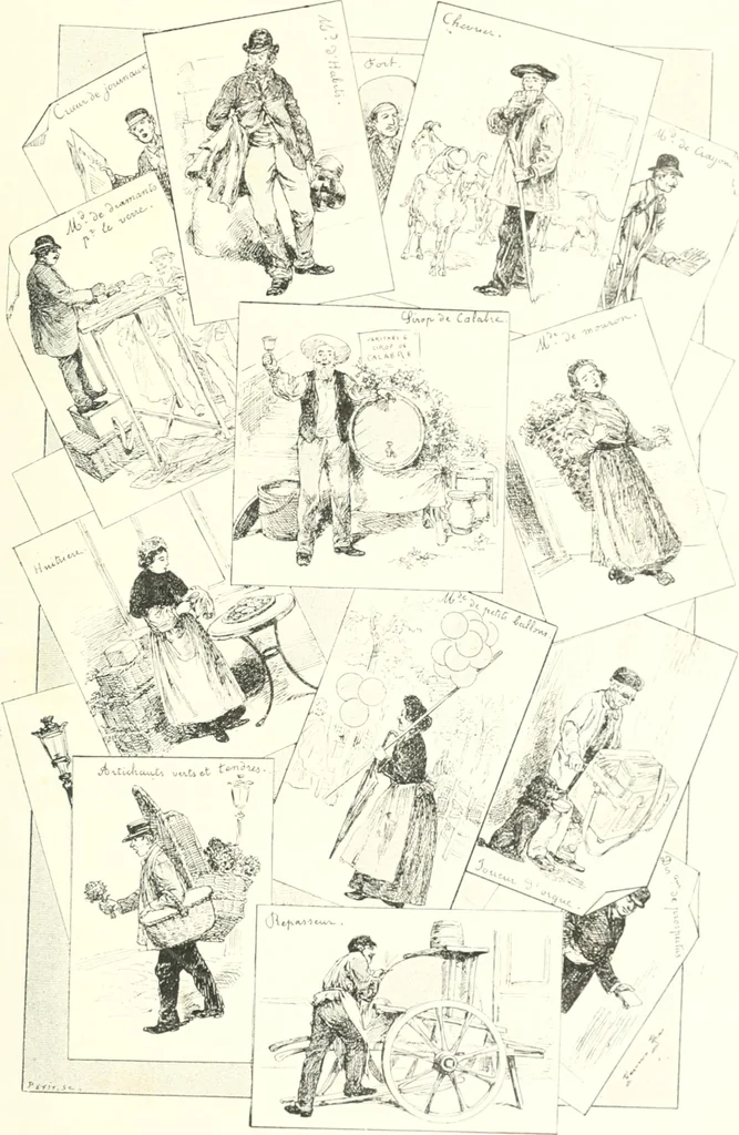 An illustration from XIXe [i.e. Dix-neuvième] siècle (en France); classes - moeurs - usages - costumes - inventions. Ouvrage illustré d'un front. chromotypographique, de 16 planches coloriées aux patrons, de 36 entetes et lettres ornées et de 487 gravures (dont 24 tirées hors texte) d'après les principaux artistes du siècle, 1893, leaf 808