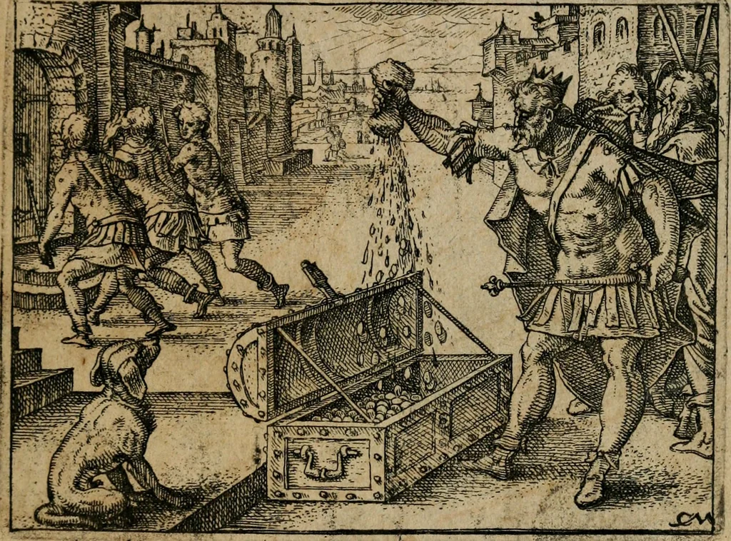 An illustration from XL [i.e. Quadraginta] emblemata miscella nova : Das ist : XL. underschiedliche Auszerlesene newradierte Kunststuck, 1622, leaf 28