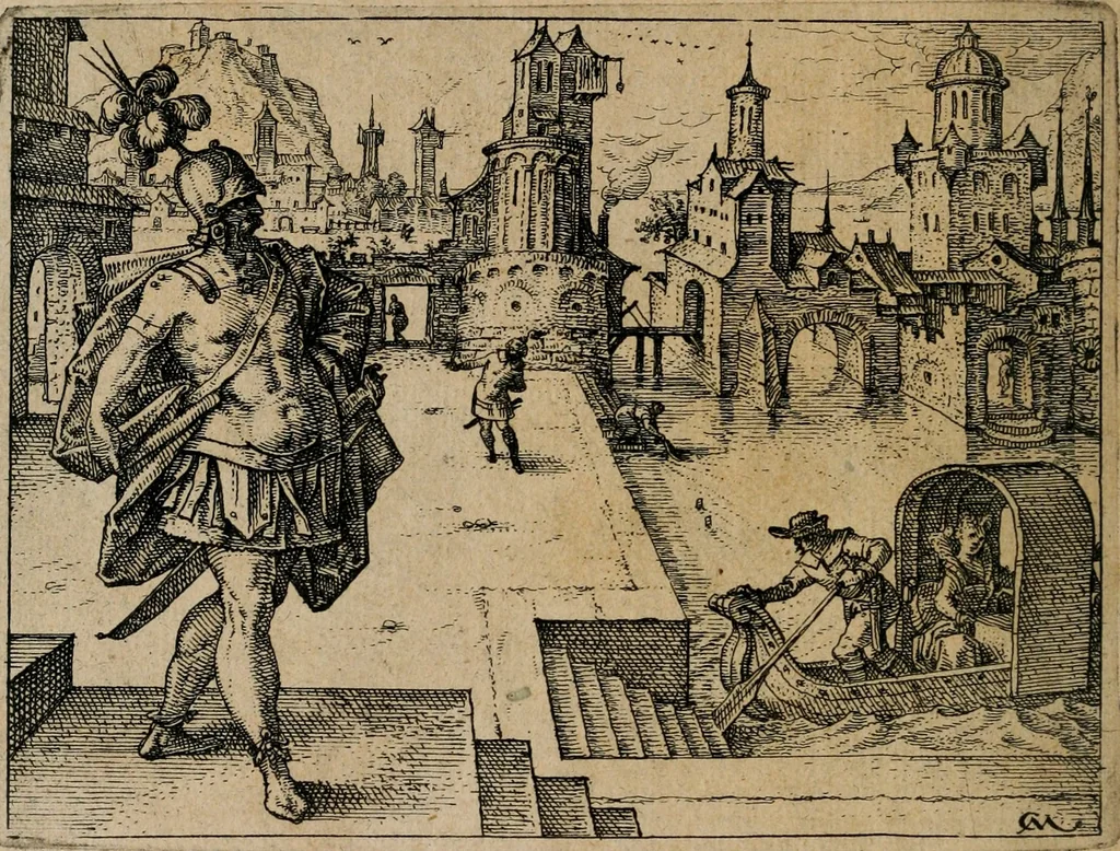 An illustration from XL [i.e. Quadraginta] emblemata miscella nova : Das ist : XL. underschiedliche Auszerlesene newradierte Kunststuck, 1622, leaf 35