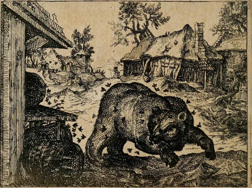 An illustration from XL [i.e. Quadraginta] emblemata miscella nova : Das ist : XL. underschiedliche Auszerlesene newradierte Kunststuck, 1622, leaf 43