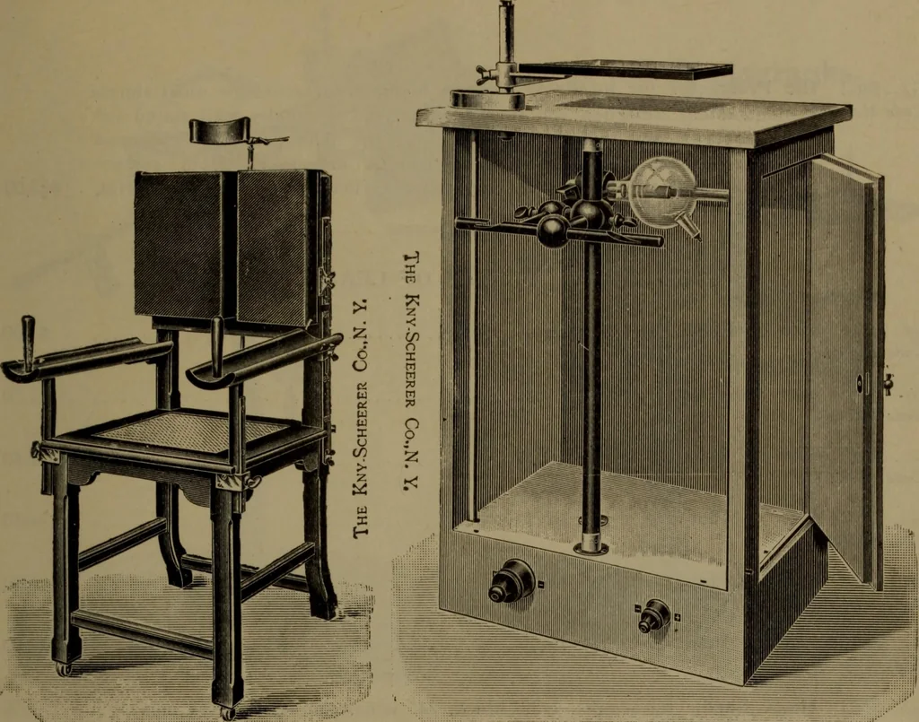 An illustration from X-ray apparatus : complete outfits and accessories for X-ray laboratories, 1908, leaf 48