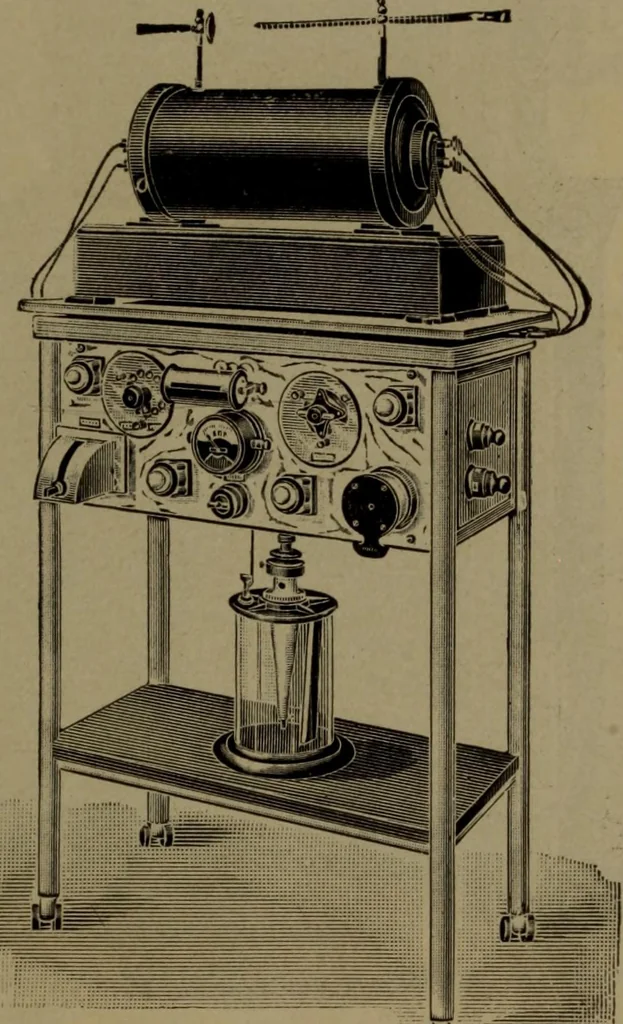 An illustration from X-ray apparatus : complete outfits and accessories for X-ray laboratories, 1908, leaf 74