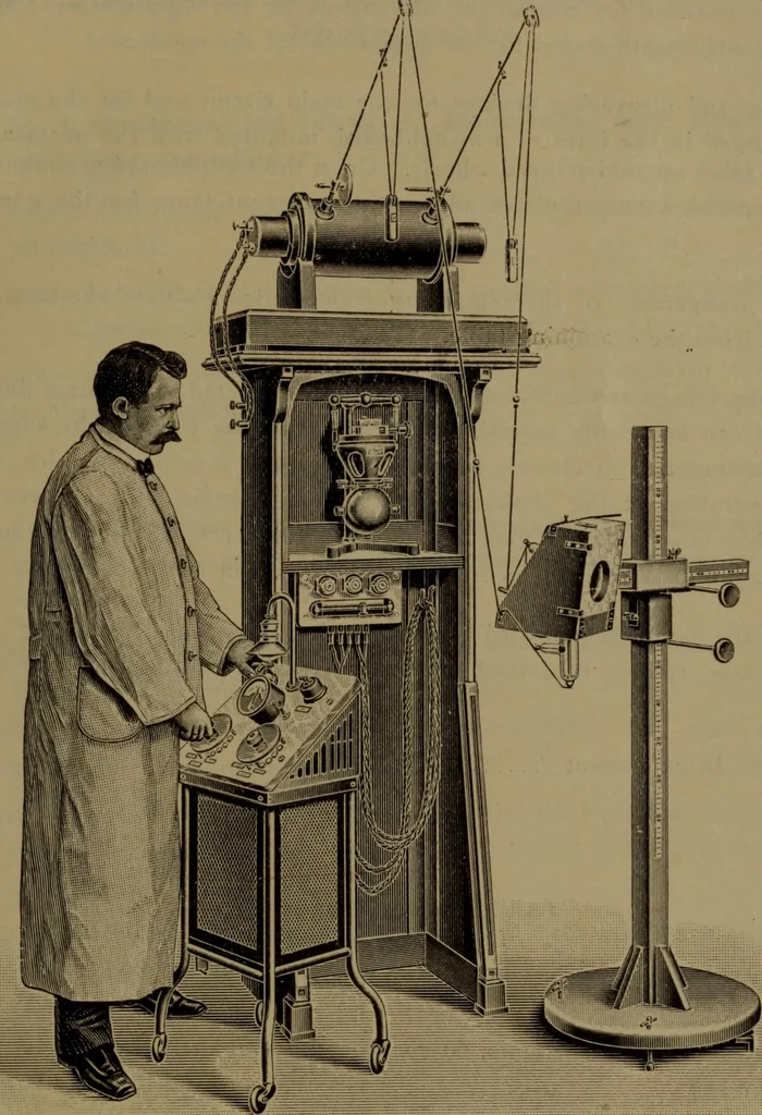 An illustration from X-ray apparatus : complete outfits and accessories for X-ray laboratories, 1908, leaf 76