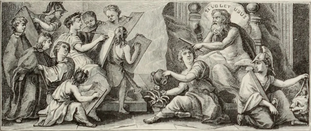 An illustration from XVIIme [i.e. dix-septième] siècle : lettres, sciences et arts, France, 1590-1700, 1882, leaf 104
