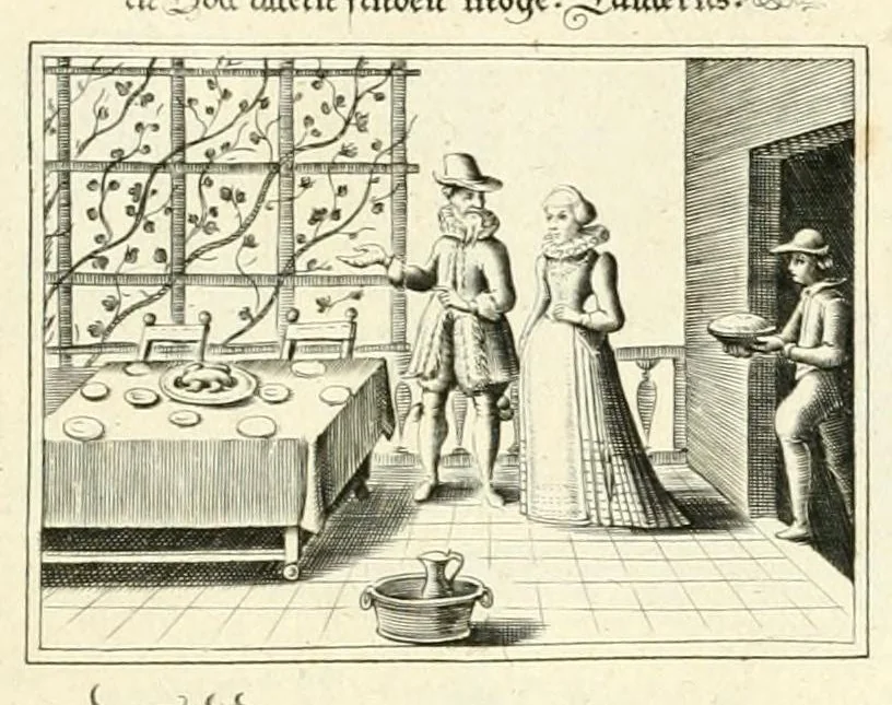 An illustration from XXV schöne ausserlesene Figuren vnd hohe Lehren von der begnadeten liebhabenden Seele, nemlich der Christlichen Kirchen vnd jhre[m] Gemahl Jesu Christo, leaf 103