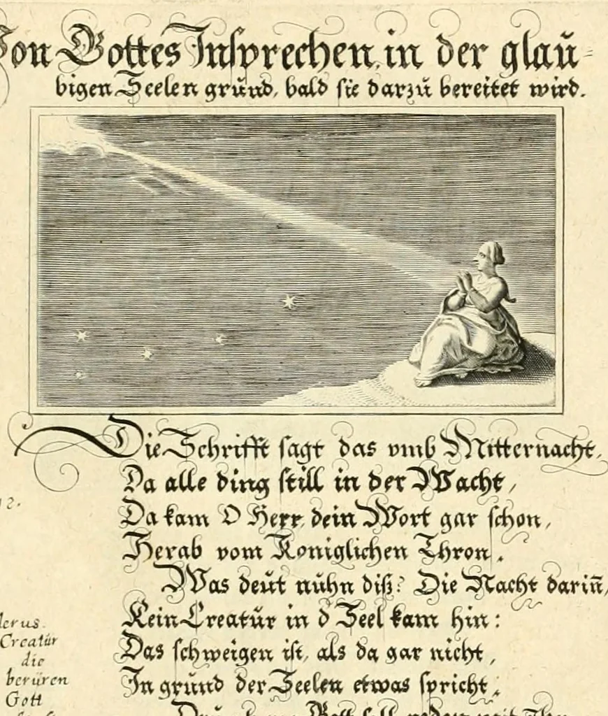 An illustration from XXV schöne ausserlesene Figuren vnd hohe Lehren von der begnadeten liebhabenden Seele, nemlich der Christlichen Kirchen vnd jhre[m] Gemahl Jesu Christo, leaf 11