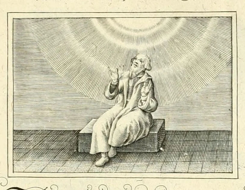 An illustration from XXV schöne ausserlesene Figuren vnd hohe Lehren von der begnadeten liebhabenden Seele, nemlich der Christlichen Kirchen vnd jhre[m] Gemahl Jesu Christo, leaf 27